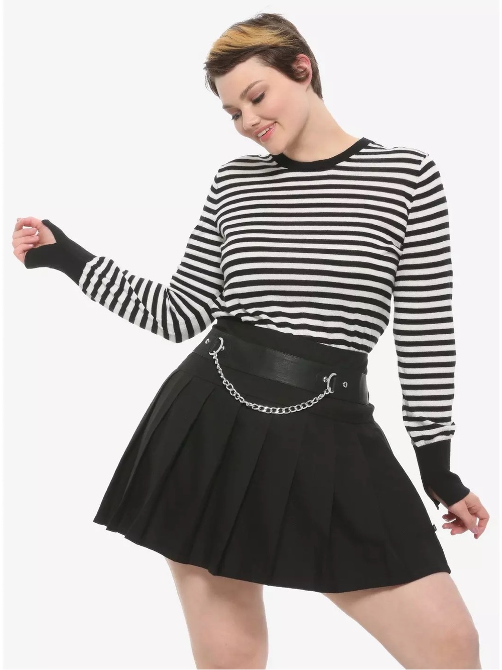 Royal Bones By Tripp Chain Pleated Skirt Hot Topic